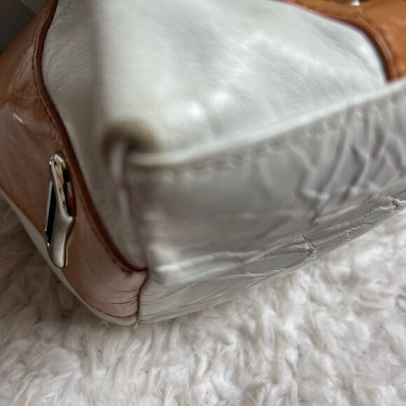 Steven by Steve Madden leather off white and tan satchel silver tone hardwares - Picture 13 of 15